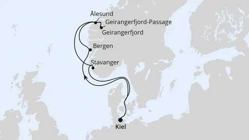 Route Norwegens Welterbe ab Kiel 1
