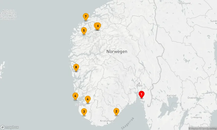 Route 7 Nächte - Norwegische Fjorde