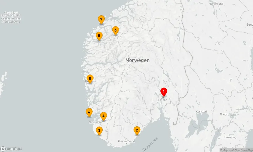 Route 7 Nächte - Norwegische Fjorde