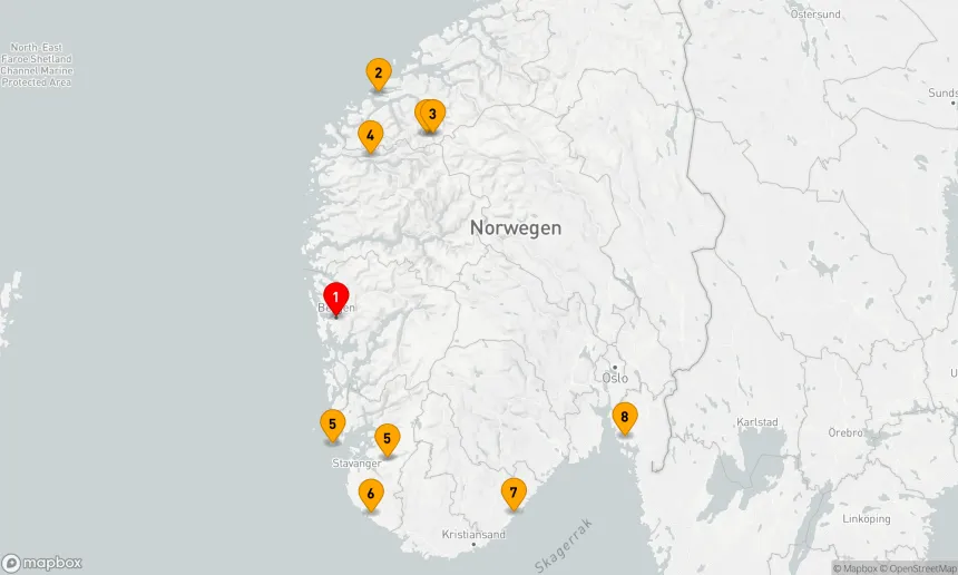 Route 7 Nächte - Kulinarisches Abenteuer entlang der Fjorde Norwegens