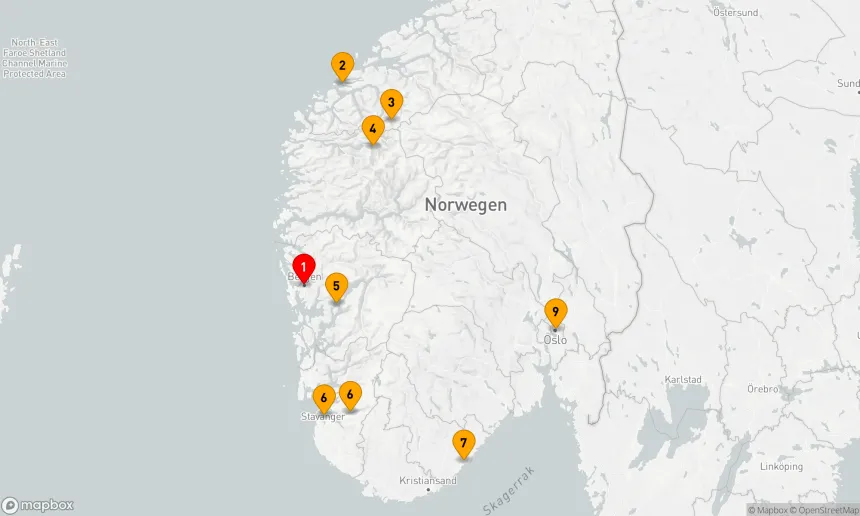 Route 8 Nächte - Norwegische Fjorde