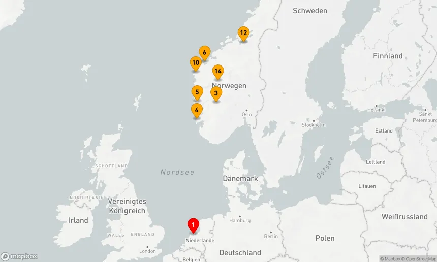 Route 17 Nächte - NORWEGISCHE FJORDE & LANDSCHAFTEN: AMSTERDAM