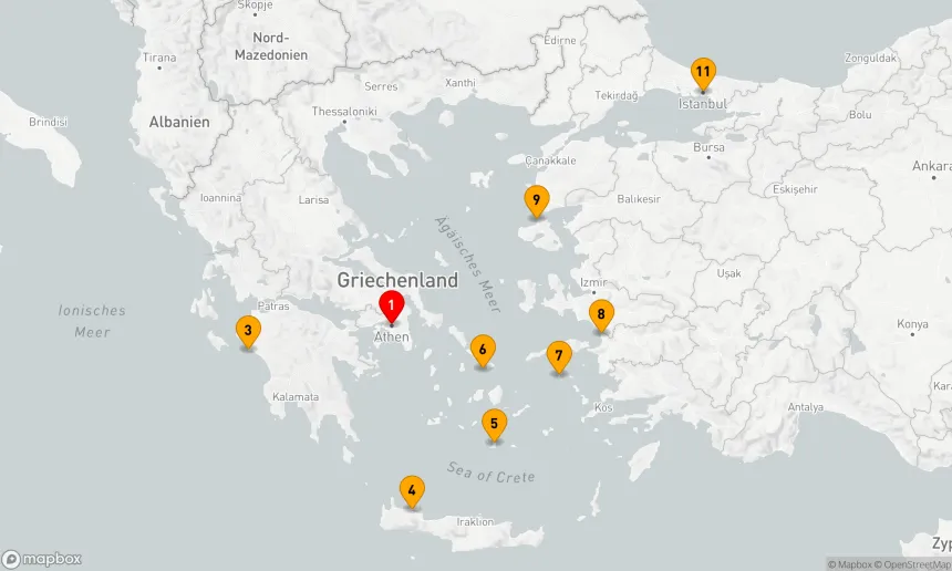 Route 10 Nächte - Odyssee durch die Ägäis: Athen nach Istanbul