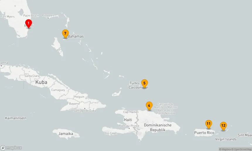 Route 14 Nächte - ÖSTLICHE KARIBIK: BAHAMAS & SAN JUAN