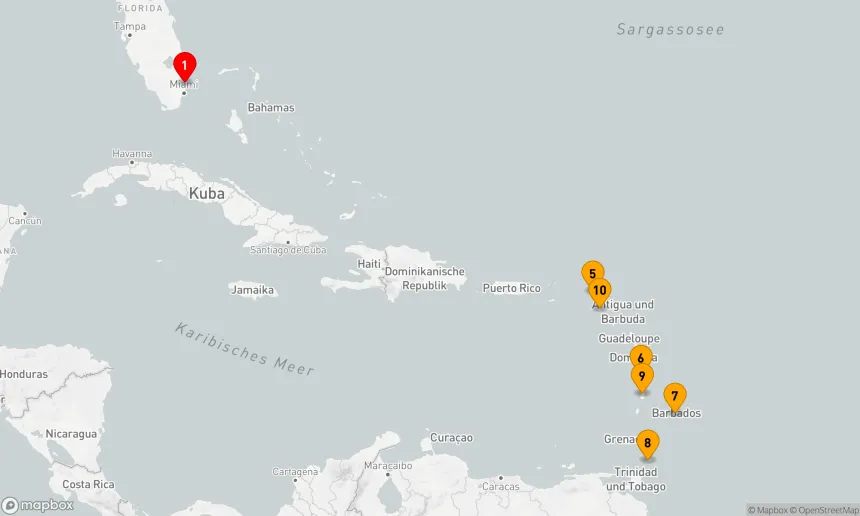Route 12 Nächte - ÖSTLICHE KARIBIK: BARBADOS,  ST. LUCIA & ST. KITTS