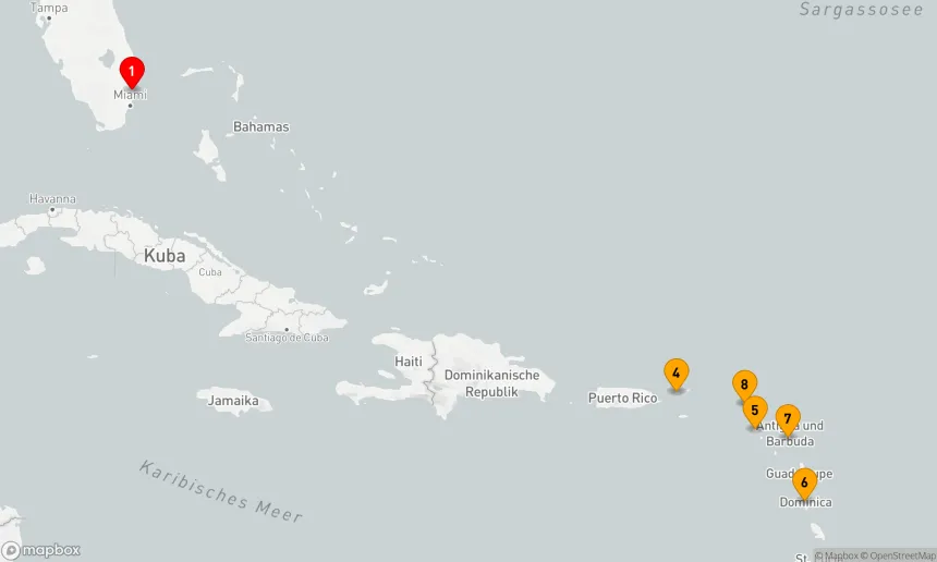 Route 10 Nächte - Östliche Karibik mit St. Kitts