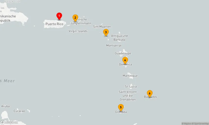 Route 5 Nächte - Östliche Karibik mit St. Kitts