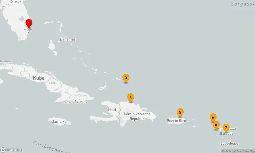 Route 10 Nächte - Östliche Karibik mit St. Kitts