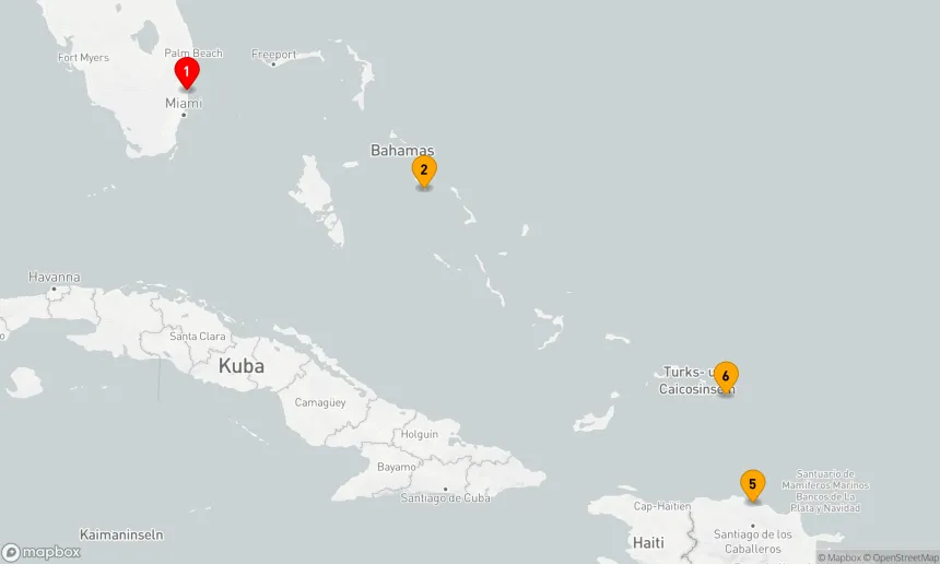Route 7 Nächte - Östliche Karibik mit Turks & Caicos