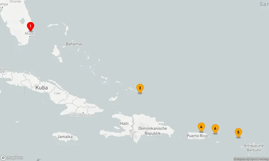 Route 8 Nächte - ÖSTLICHE KARIBIK: SAN JUAN & ST. THOMAS