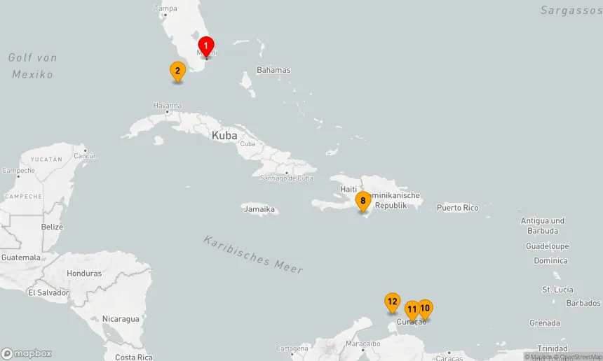 Route 14 Nächte - ÖSTLICHE UND SÜDLICHE KARIBIK: KEY WEST UND DIE ABC-INSELN