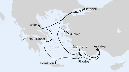 Route Östliches Mittelmeer mit Istanbul ab Antalya 2