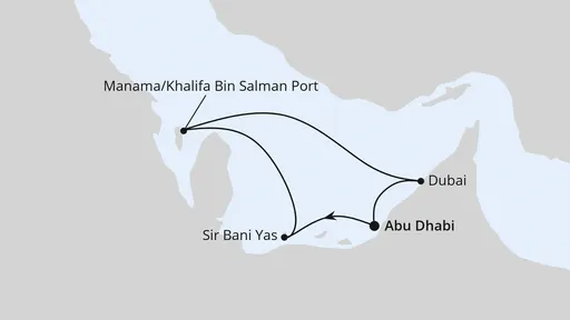 Route Orient ab Abu Dhabi
