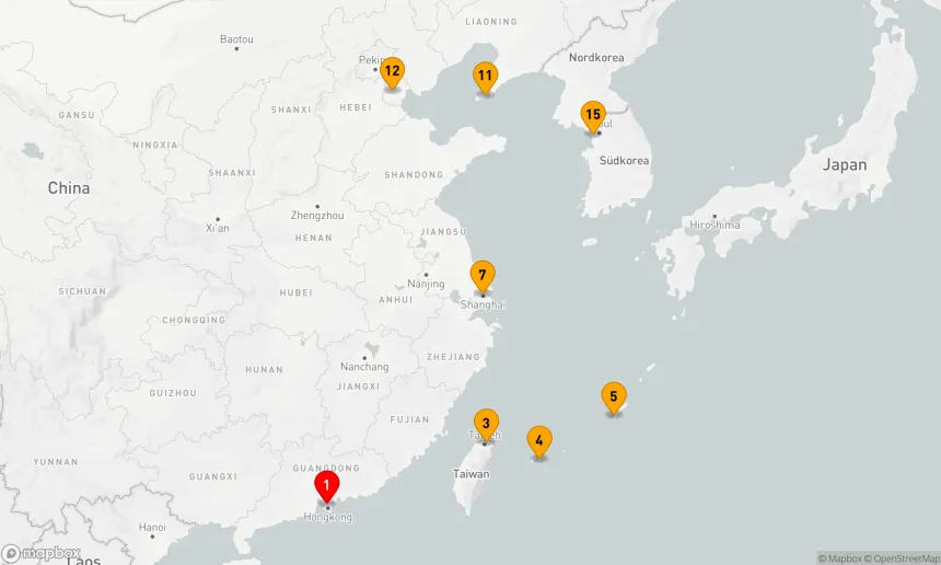 Route 14 Nächte - OSTASIEN-KREUZFAHRT: HONGKONG, SHANGHAI & BEIJING