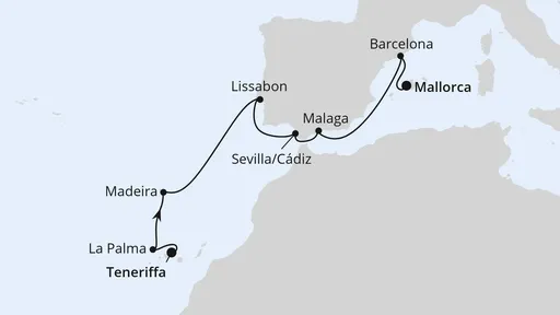 Route Osterreise Kanaren & Andalusien ab Teneriffa
