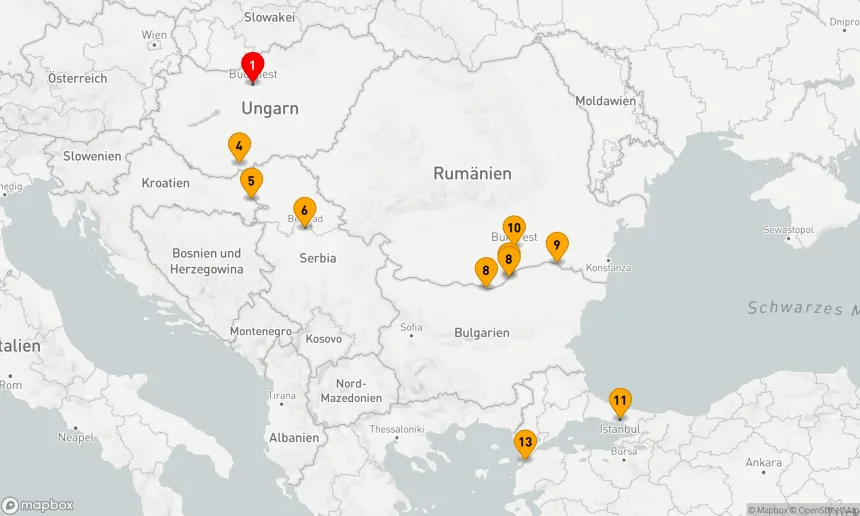 Route 16 Nächte - Osteuropa und Balkan mit Budapest und der Türkei enthüllt