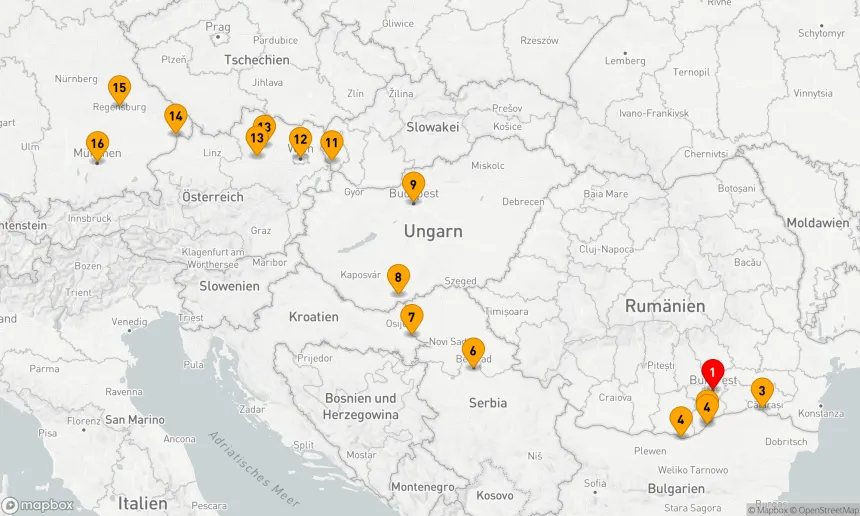 Route 15 Nächte - Osteuropa & Balkan Unveiled & Juwelen der Donau