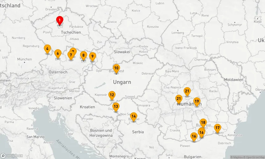 Route 22 Nächte - Osteuropa & Balkan Unveiled & Juwelen der Donau mit Transsilvanien & Prag