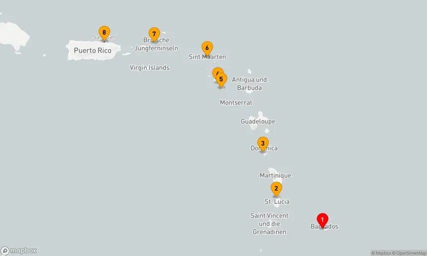 Route 7 Nächte - OSTKARIBISCHE KREUZFAHRT: SAINT LUCIA, SINT MAARTEN & BRITISCHE JUNGFERNINSELN