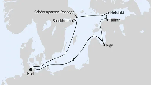 Route Ostsee ab Kiel 2