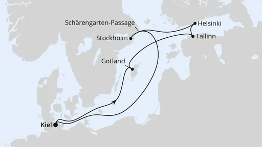 Route Ostsee ab Kiel