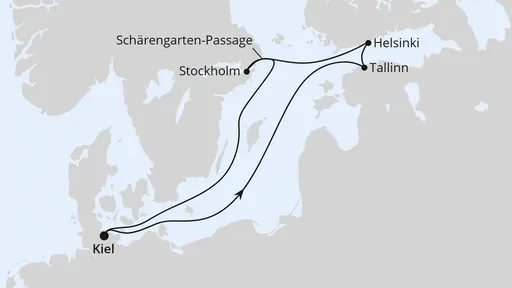 Route Ostsee ab Kiel