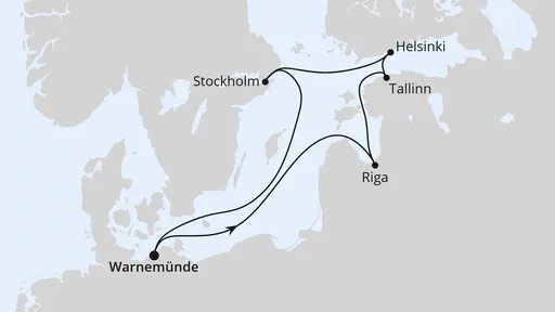 Route Ostsee ab Warnemünde 1