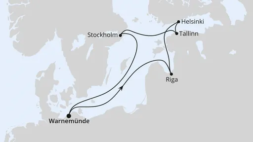 Route Ostsee ab Warnemünde