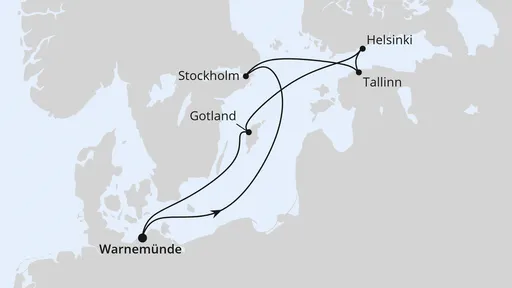 Route Ostsee ab Warnemünde