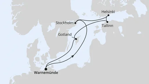 Route Ostsee ab Warnemünde