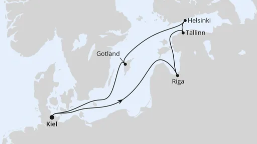 Route Ostsee mit Lichterfest in Riga ab Kiel