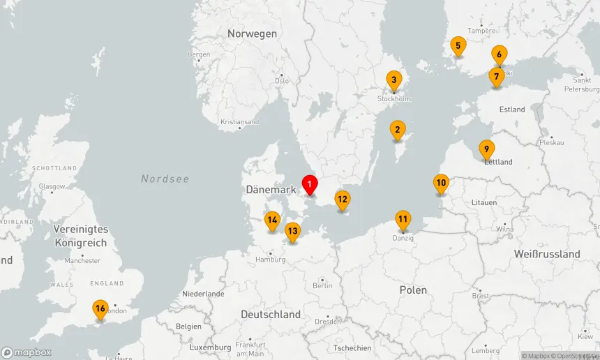 Route 15 Nächte - OSTSEEKREUZFAHRT INTENSIV: STOCKHOLM,  HELSINKI & GDANSK