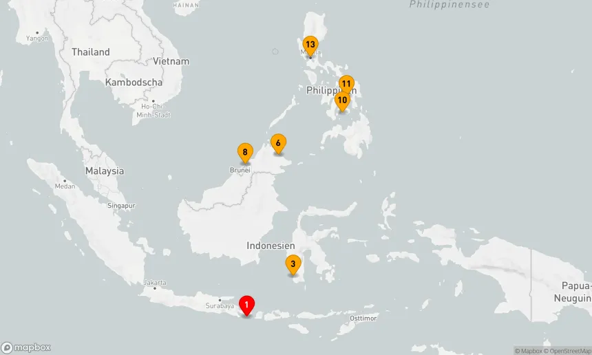 Route 12 Nächte - Ozeanische Entdeckungsreise von Bali nach Manila