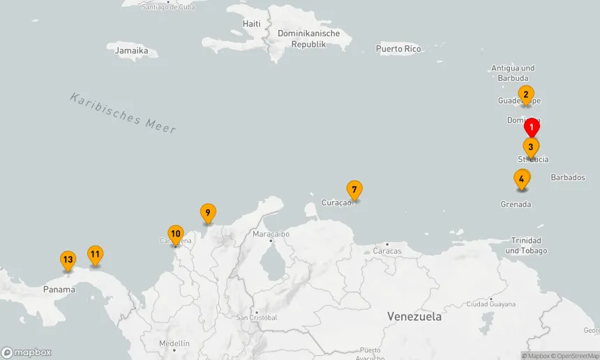 Route 12 Nächte - Panama, Kolumbien und karibische Inseln