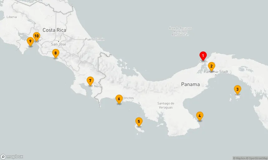 Route 9 Nächte - Panama nach Costa Rica
