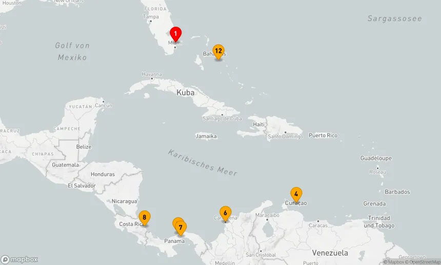 Route 12 Nächte - Panamakanal mit Costa Rica & Karibik