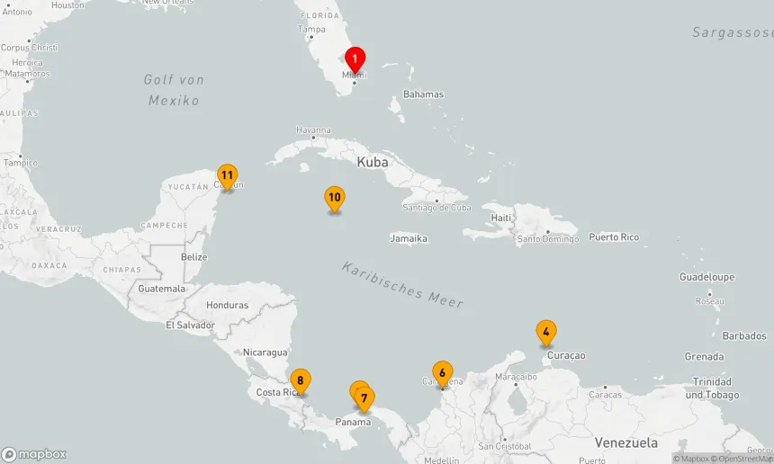 Route 12 Nächte - Panamakanal mit Costa Rica & Karibik