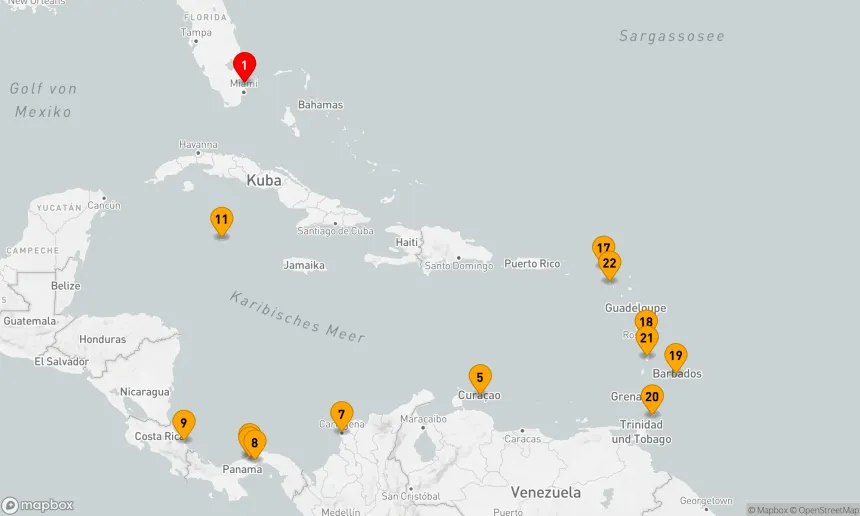 Route 24 Nächte - PANAMAKANAL & ENTDECKUNGSTOUR DURCH DIE ÖSTLICHE KARIBIK