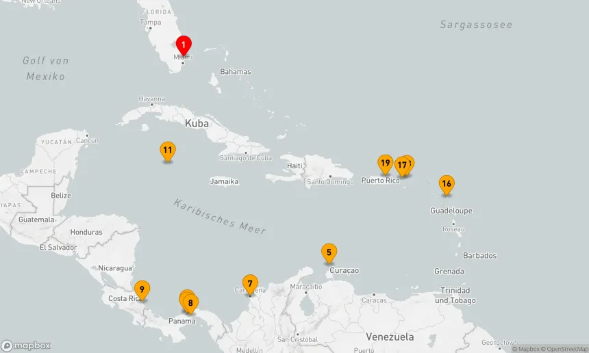 Route 21 Nächte - PANAMAKANAL & ÖSTLICHE KARIBIK: US-AMERIKANISCHE JUNGFERNINSELN