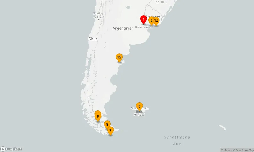 Route 14 Nächte - PATAGONIEN & ARGENTINIEN KREUZFAHRT