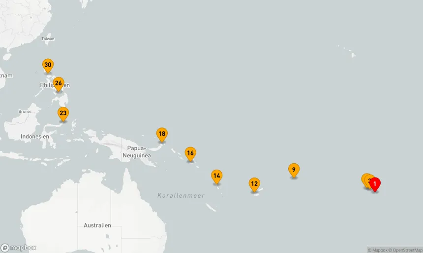 Route 29 Nächte - Pazifik intensiv zwischen Tahiti und den Philippinen