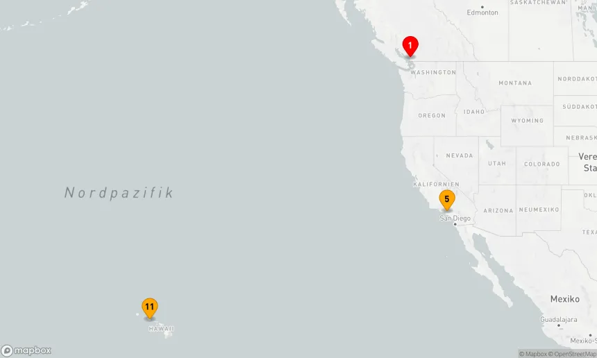 Route 10 Nächte - Pazifiküberquerung: Von British Columbia nach Honolulu