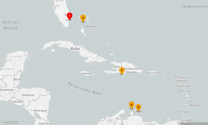 Route 9 Nächte - PERFEKTER TAG COCOCAY & KARIBIK URLAUB