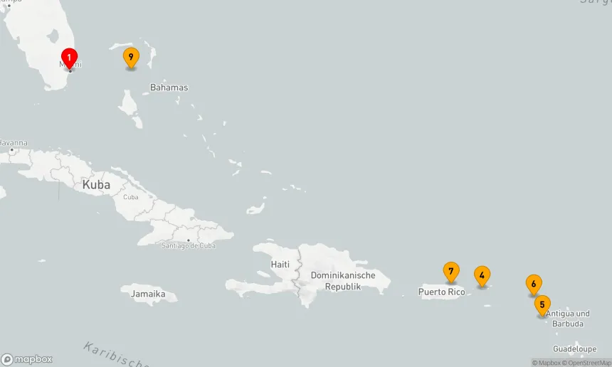 Route 9 Nächte - PERFEKTER TAG COCOCAY & KARIBIK URLAUB