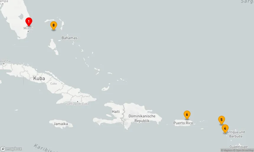 Route 8 Nächte - PERFEKTER TAG COCOCAY & OSTKARIBIK