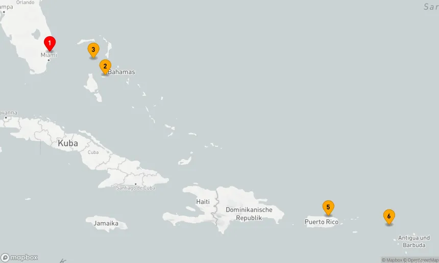 Route 8 Nächte - PERFEKTER TAG COCOCAY & OSTKARIBIK