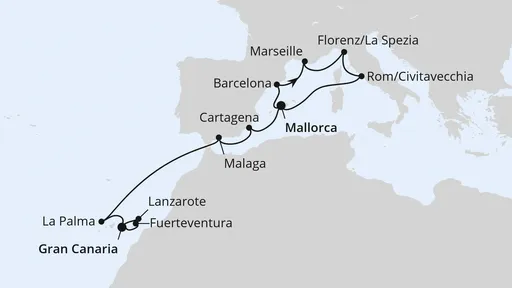 Route Perlen am Mittelmeer & Kanaren ab Mallorca
