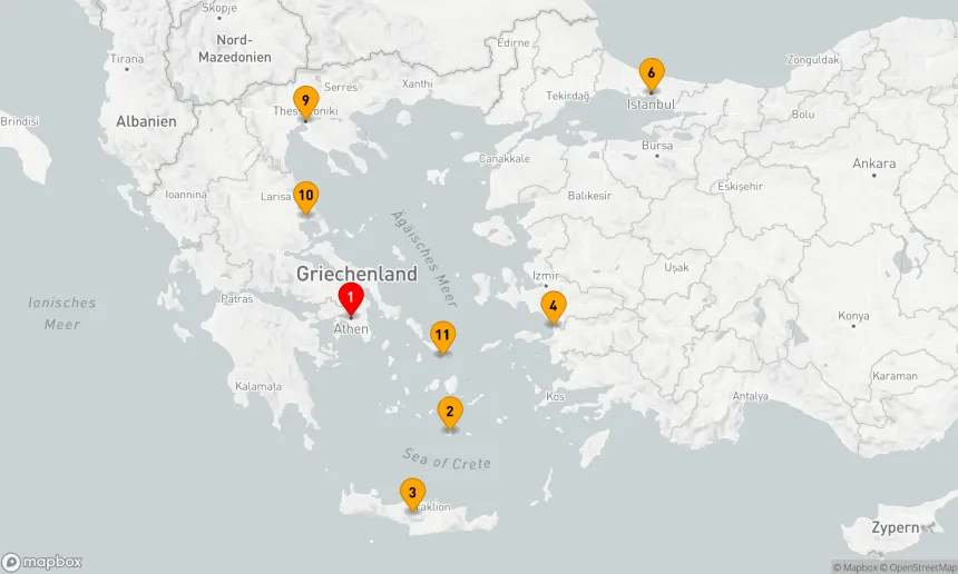 Route 11 Nächte - Perlen der Ägäis und des Bosporus