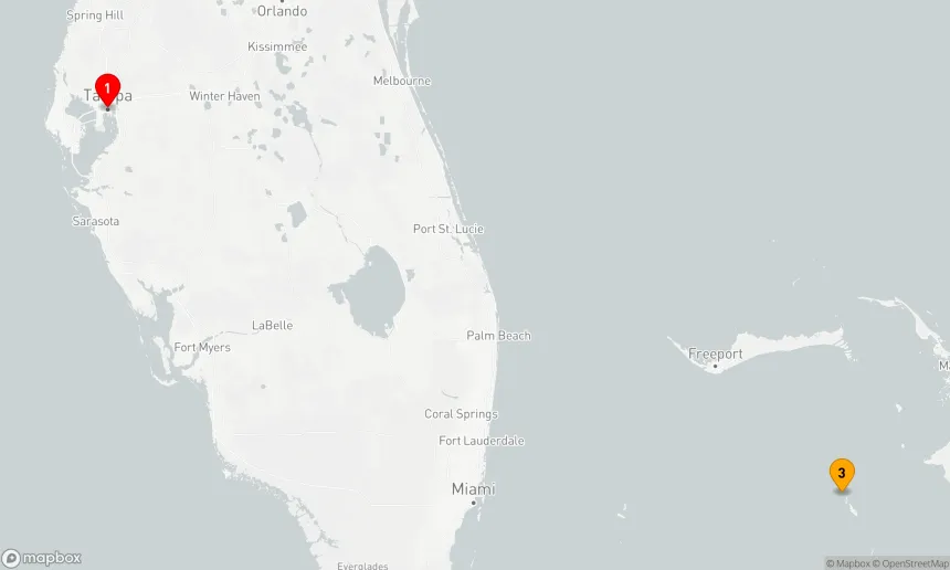 Route 4 Nächte - Perlen der Karibik: Abfahrt Tampa