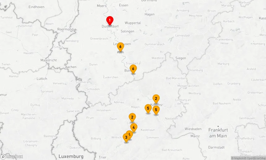 Route 6 Nächte - Perlen der Mosel und des Rheins